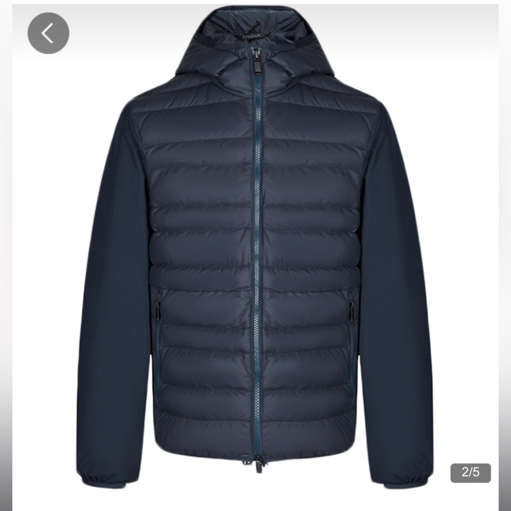 Z Zegna Thermore Navy Blue Puffer Vest Insulated Jacket Size XL Mens